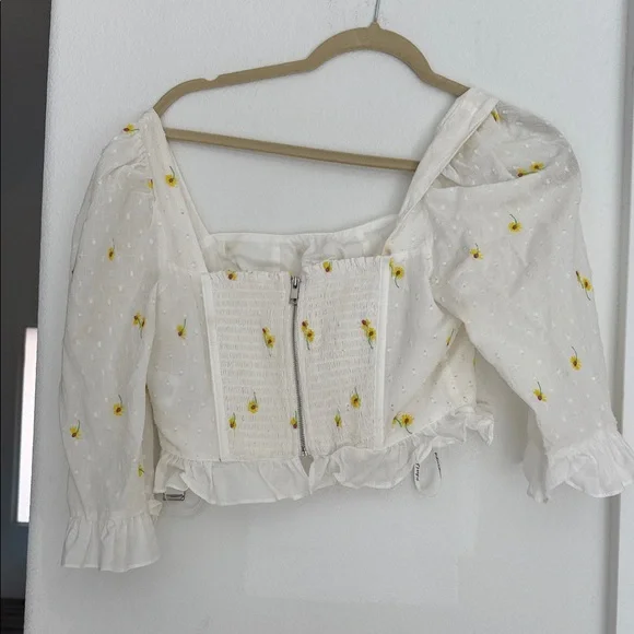 For Love & Lemons White Floral Blouse - Picture 6 of 7